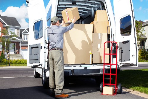 Loading household items into a van in East London