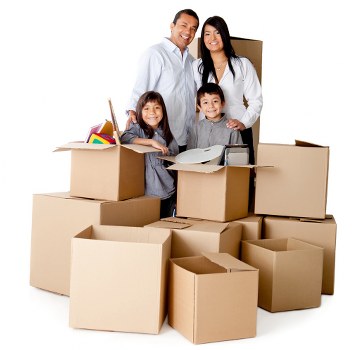 Removal van ready for loading in a busy East London neighbourhood